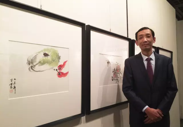 祝贺中国常州名画家李啸东吴鸣在日本京都举办画展圆满成功